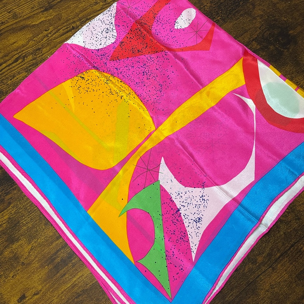 VTG Colorful Vera Abstract Pattern Scarf - Picture 3 of 4